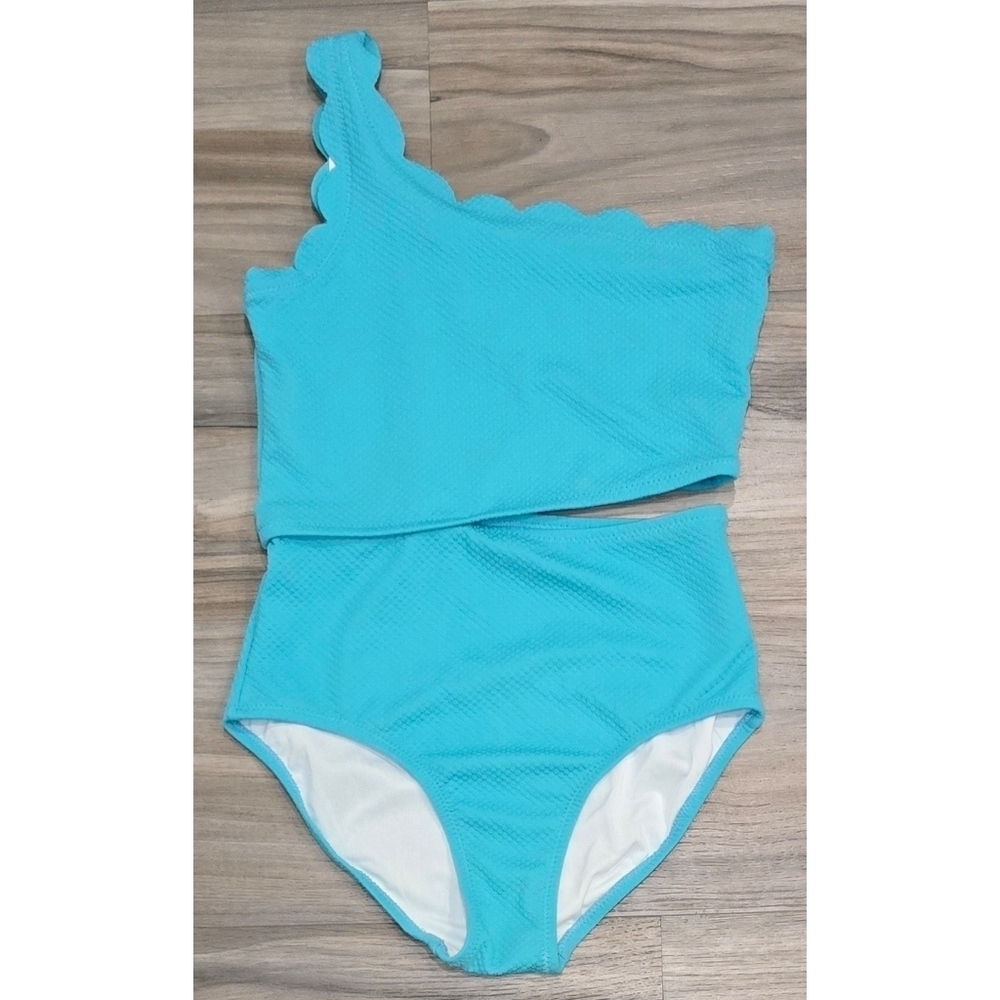 Girls Old Navy One-Piece Swimsuit - Barrier Reef Scalloped Design Size 10 - 12